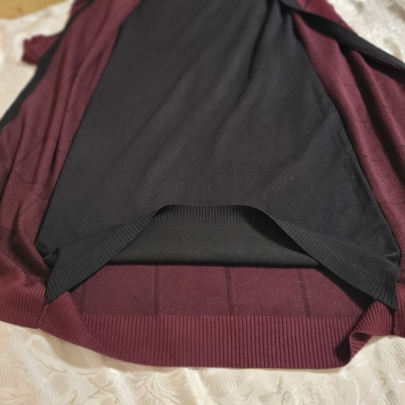 Nina Leonard women's  Dress/Cardigan  in Deep Wine/Black Medium  NWT - Picture 7 of 12